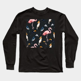 Tropical bird pattern Long Sleeve T-Shirt